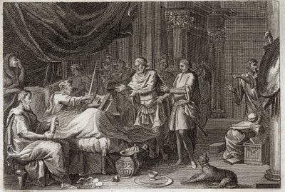 Bijbel van Royaumont, Oude Testament: Judas Makkabeüs. Judas Makkabeüs volgde zijn vader Matathias op in het bevel over het leger en steunde het Joodse volk tegen de onderdrukking van de Seleuciden. Illustratie uit 1811 door Unknown artist