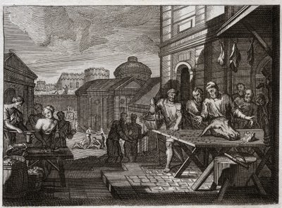 Bijbel van Royaumont, Oude Testament: Belegering van Samaria. De koning van Syrië belegerde de stad Samaria en bracht het tot een verschrikkelijke hongersnood. Illustratie uit 1811. door Unknown artist