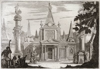 Royaumont Bijbel, Oude Testament: Simon Pontifex. Simon Machabee volgt zijn broer Jonathas op, bouwde een prachtig graf voor zijn vader en broers, en werd verraderlijk vermoord. Illustratie uit 1811. door Unknown artist