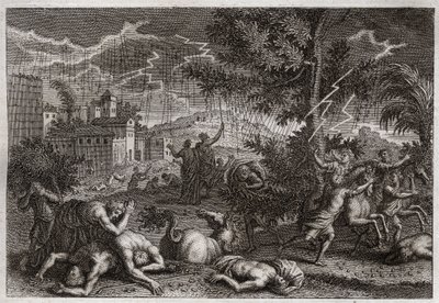Bijbel van Royaumont, Oude Testament: De Tien Plagen van Egypte. Illustratie uit 1811. door Unknown artist