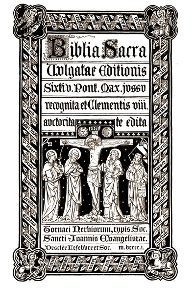 Biblia Sacra, Doornik 1881 - Biblia Sacra, Vulgatae Editionis, Sixit V. Pont. Max. Jussu recognita ed ed Clementis VIII auctorita door Unknown artist