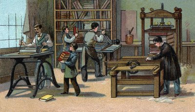 Boekbinderij: Chromolithografie van het einde van de 19e eeuw door Unknown artist