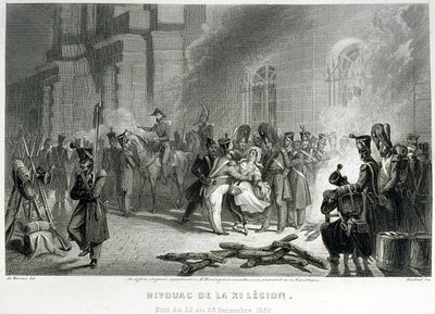 Bivak van het XI Legioen - nacht van 22 op 23 december 1830 - in 