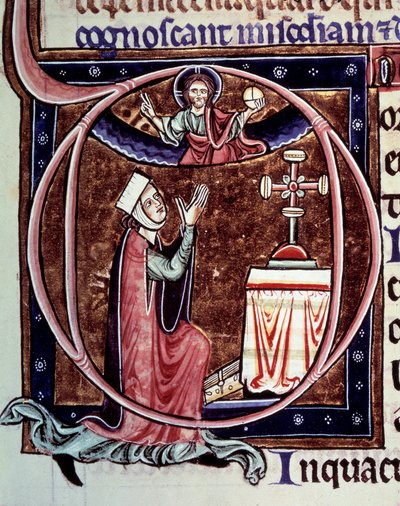 Blanche de Castille koningin van Frankrijk (1188-1252) in gebed. Miniatuur uit een manuscript 