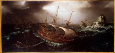 Boten in de storm door Unknown artist