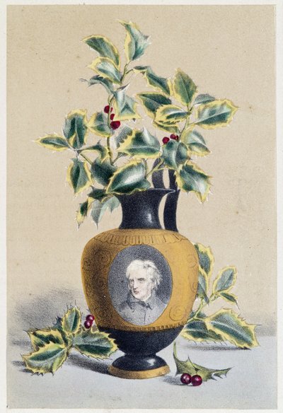 Boeket hulst dat de winter symboliseert (lithografie) door Unknown artist