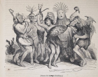 Braziliaanse inboorlingen dansen door Unknown artist