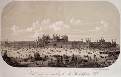 Gebouw ter herdenking van het eeuwfeest van de oprichting van de Verenigde Staten (1776-1876) op de Internationale Tentoonstelling van Philadelphia door Unknown artist