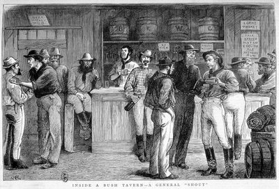 Bush taverne in Australië, circa 1880 door Unknown artist