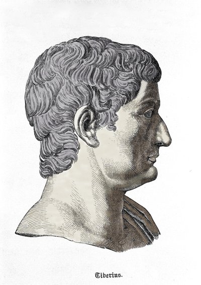 Buste van Tiberius (42 v.Chr. - 37 n.Chr.) door Unknown artist