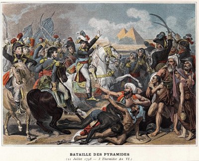 Campagne (Expeditie) van Egypte (1798-1801): Slag bij de Piramides, 21 juli door Unknown artist