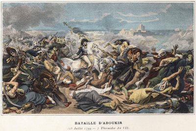 Veldtocht (Expeditie) van Egypte (1798-1801): Joachim Murat (1767-1815) tijdens de Slag bij Aboukir, 25 juli door Unknown artist