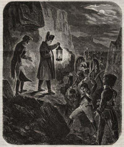 Campagne van Pruisen en Polen: Keizer Napoleon I (1769-1821) aan de vooravond van de Slag bij Jena en Auerstedt 14/10/1805 - De keizer Napoleon I de nacht voor de Slag bij Jena-Auerstedt tegen het Pruisische leger op 14 oktober 1805 - Nap door Unknown artist