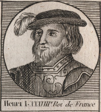 Capetingische dynastie: Portret van Hendrik I (1009-1060), koning van de Franken van 1031 tot 1060 - Hendrik I (1009-1060) koning van Frankrijk - gravure uit 