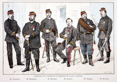Kapiteins van de gemobiliseerde vredeshandhavingsbedrijven door Unknown artist