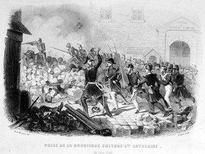 Verovering van de barricade cultuur Sainte Catherine (24 juni) door Unknown artist