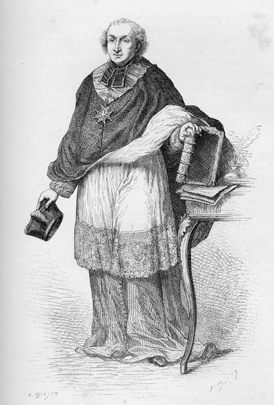 Kardinaal Etienne-Charles de Lomenie de Brienne - Etienne de Lomenie de Brienne (1727-1794), Franse prelaat en politicus - gravure uit 