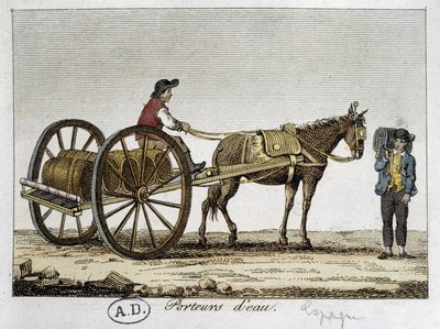 Kar en waterdrager in Spanje - 19e eeuw door Unknown artist