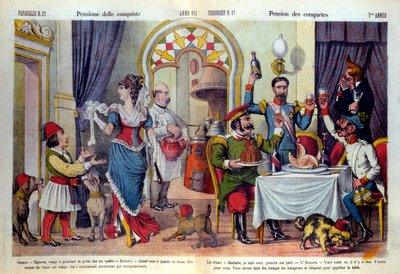Cartoon van de Italiaanse krant 