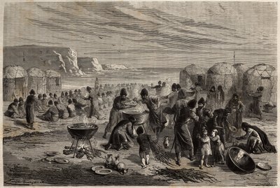 Cauda-yoli, het jaarlijkse religieuze feest van de Turkmenen, om te bidden voor Gods bescherming voor de familie en het vee, georganiseerd door een familie, die voor de gelegenheid ongeveer vijftien schapen kan offeren, en waartoe de hele gemeenschap is ui door Unknown artist