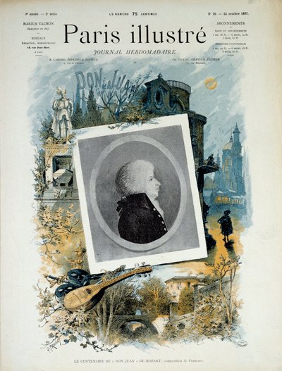 Eeuwfeest van Don Juan (Don Giovanni) van Mozart in 1787. Eerste pagina van Illustrated Paris, uitgave van 22 oktober 1887. Parijs, Musee Carnavalet door Unknown artist