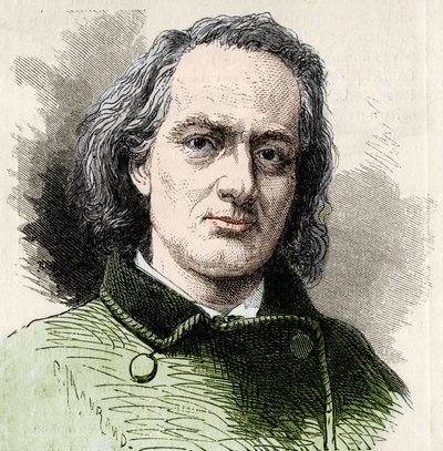 Charles Baudelaire, Franse schrijver naar een foto van Carjat. door Unknown artist