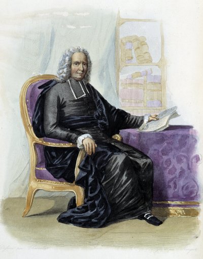 Charles Rollin (1661-1741), schrijver en historicus in Ed. Mennechet, "Le Plutarque francais" door Unknown artist