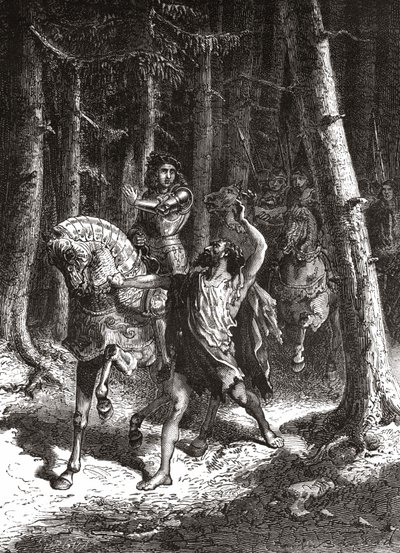 Karel VI (in zijn waanzin) in het bos van Le Mans - in 