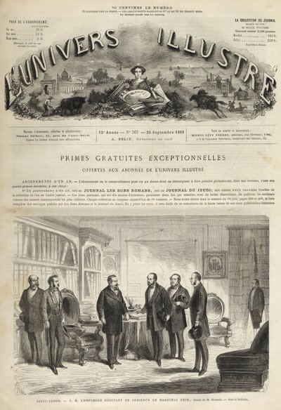 Chateau de Saint-Cloud Napoleon III ontvangt Juan Prim (Spaanse generaal en staatsman) (Juan Prim) door Unknown artist