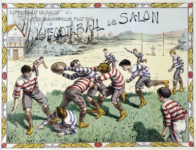 Kinderen die rugby spelen - tekening, eind 19e eeuw door Unknown artist