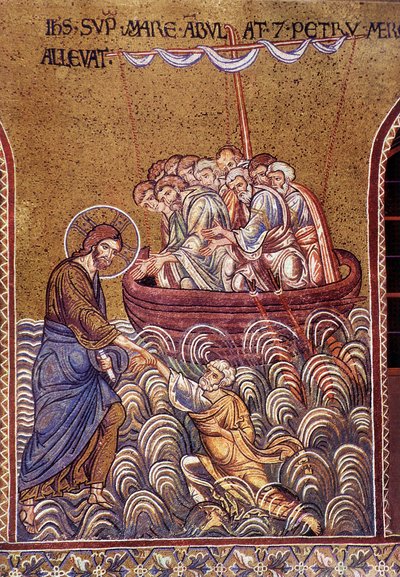 Christus loopt op het water door Unknown artist