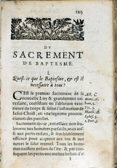 Christelijke religie: binnenpagina van het boek 