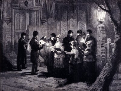 Kerstnacht in Canada: lezingen en gebeden. Gravure uit de 19e eeuw door Unknown artist