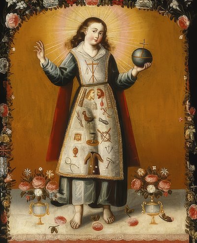 Christuskind met de symbolen van de Passie door Unknown