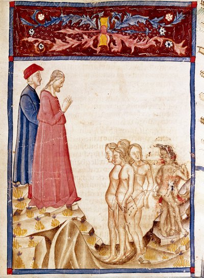 Cirkel van de verraders: Dante en Vergilius ontmoeten de zielen van de verraders door Unknown artist