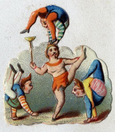 Circus: contortionisten en balancers voeren een nummer uit door Unknown artist
