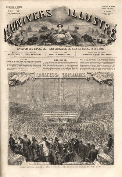 Cirque Napoleon (huidige wintercircus, rue Amelot, Parijs) - Klassiek muziekconcert op zondag 3 november door Unknown artist