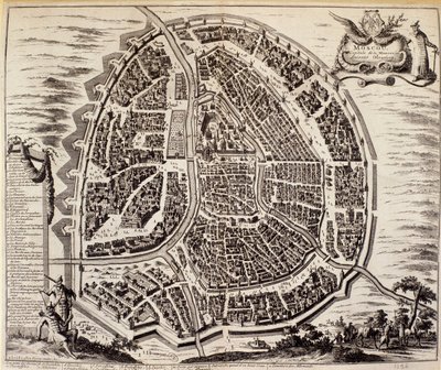 Stadskaart van Moskou in de 17e eeuw. door Unknown artist