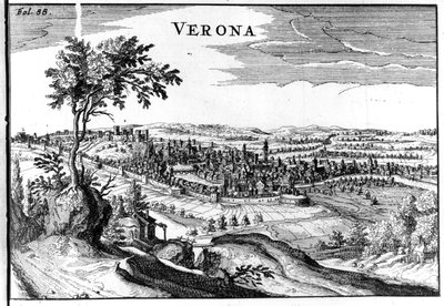 Stadskaart van Verona, 16e eeuw door Unknown artist