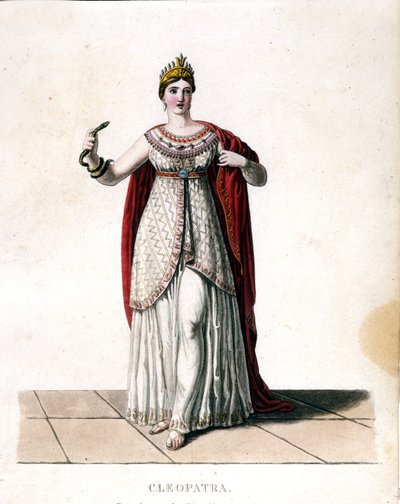 Cleopatra (-69 - -30) met een slang. door Unknown artist