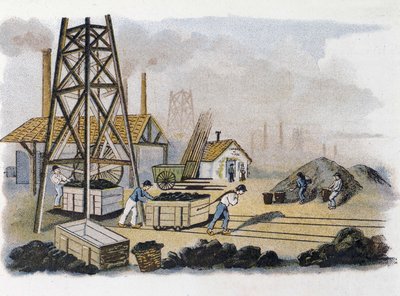 Kolenmijn: transport van kolen naar de kust, Frankrijk door Unknown artist
