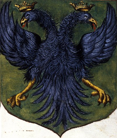 Wapen van Rusland versiert met de adelaar met twee hoofden. 19e eeuw door Unknown artist