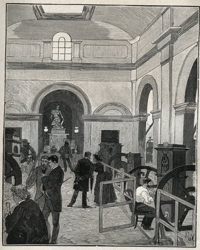 Muntwerkplaats bij de Monnaie de Paris. Gravure uit 1885 in 
