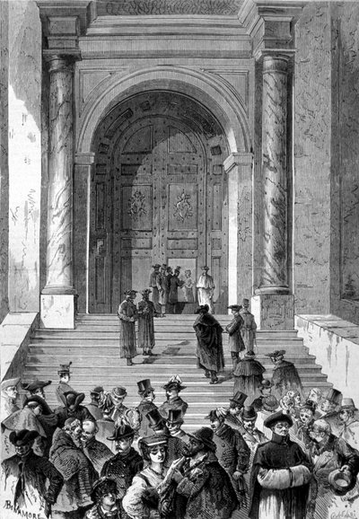 Conclaaf waarin paus Leo XIII werd gekozen. 1878. door Unknown artist