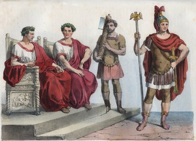 Consul en lictoren in het oude Rome - gravure uit 