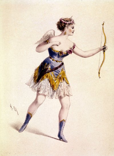 Cora Pearl (1842-1886), Engelse courtisane, in de rol van Cupido in de opera 