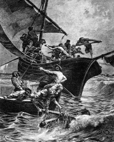 Koraalvissen met behulp van het gereedschap. door Unknown artist