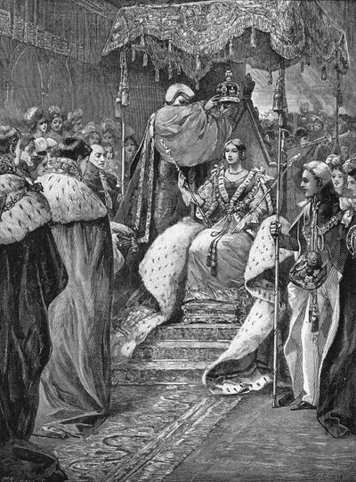Kroning van koningin Victoria I van Engeland, Londen, Westminster Abbey, 28 juni door Unknown artist