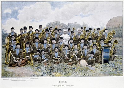 Kozakkenmuziekband in Rusland in de 19e eeuw. door Unknown artist