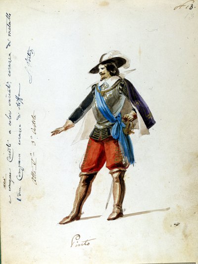 Kostuum voor het personage van Arrigo in de opera 